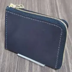 【試作】手縫い × 姫路レザー｜コンパクト L字 財布（両マチ仕様）ブラック