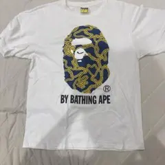 A BATHING APE ブルーカモ 猿ロゴ Tシャツ ホワイト M - メルカリ