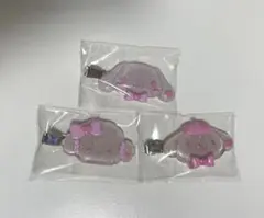 サンリオ シークレット前髪クリップ ラメ入りピンクヘアピン3個セット