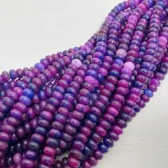 N60/天然石◇ジェイド　パープル系　ロンデル形　1連
