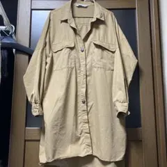 ZARA ベージュトレンチ風シャツワンピ