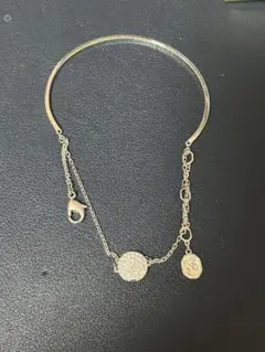 美品◎ スワロフスキー バングル ブレスレット 2連 パヴェ ジンジャー 