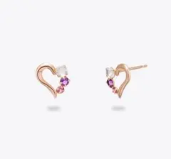 ガーネット ダイヤモンド イエローゴールド ピアス 値下げ交渉可
