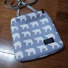 ハンドメイド サコッシュ ショルダーバッグ 白くま ショルダー紐なし