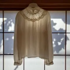 襟フリルブラウス