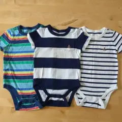 ロンパース　ボーダー　半袖　3着セット　GAP　ブラナンベア　80cm　90cm