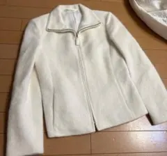 ピンキー&ダイアン アンゴラ混 ホワイト セーター ニット ジップアップのサムネイル