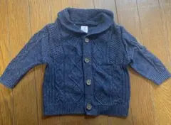 ネイビー ケーブルニットカーディガン サイズ80 12-18ヶ月　babyGAP