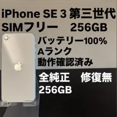 美品 Apple iPhone SE 3 第三世代 256GB SIMフリー