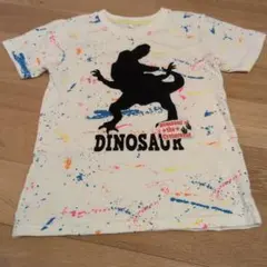 恐竜柄 Tシャツ DINOSAUR 白 130cm