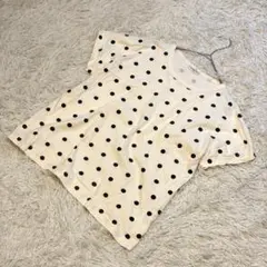 Samansa Mos2 人気 ベージュ×ブラックドット 半袖トップス F