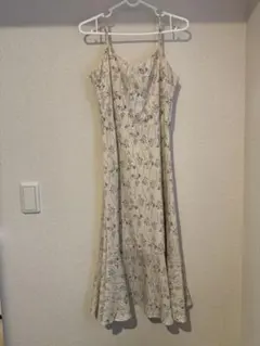 花柄 キャミワンピース クリーム色 約105cm