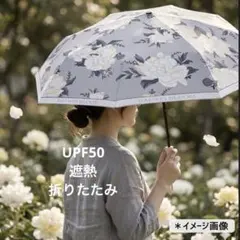 新品　晴雨兼用 折りたたみ傘 完全遮光 UVカット 遮熱　大きめ 北欧風　母の日