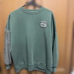 豚デザイン オリーブグリーン スウェット