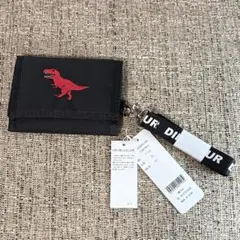 【未使用品】ウィゴー ザウルスポリウォレット 恐竜刺繍 ブラック 三つ折り財布