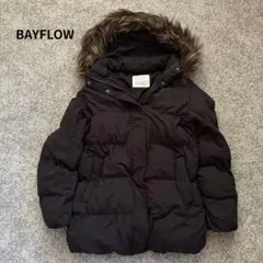 BAYFLOW ベイフロー 2way ファー付 ダウンコート 黒 L フード
