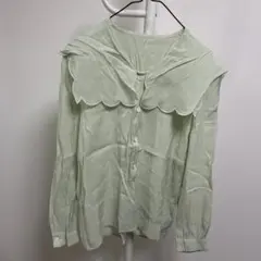 シアー ブラウス スカラップ ビッグカラー お値下げしました！