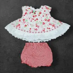 【美品】メゾピアノ　70　セットアップ　いちご、さくらんぼ柄