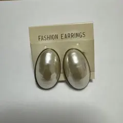 ファッションイヤリング パールホワイト クリップ式