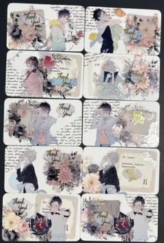 サンキューカード ハンドメイド コラージュ 名刺サイズ10枚 ⑨