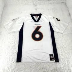 Reebok NFL BRONCOS ゲームシャツ プリント 白 紺 M