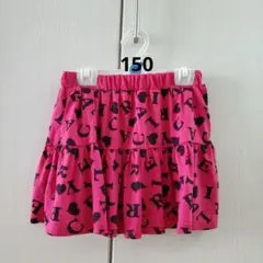 ティアードスカート 150 ピンク アルファベット