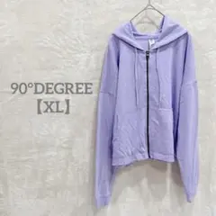 匿名配送✨90°DEGREE 【XL】長袖 パーカー フード付き 裏起毛