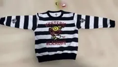 新品未使用 タグ付き ヒスミニ トレーナー 90cm 蜂 ボーダー ブラック 黒