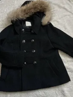 ab street ダッフルコート 黒 ファー付き