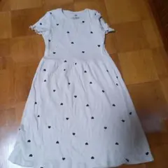 H&M キッズ ノースリーブ 원피스 ハート柄 122/128