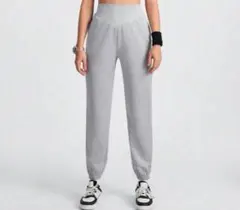 グレー ハイウエスト ヨガパンツ