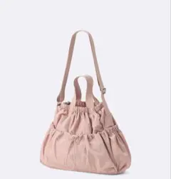 美品 ジーユー GU ギャザーポケットバッグ ピンク 軽い 2WAY
