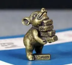 황동 돼지 입상 금운 개운 연기물 오브제 문진