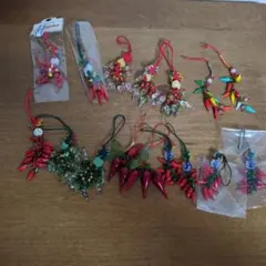 カラフル唐辛子デザインストラップ　16セット