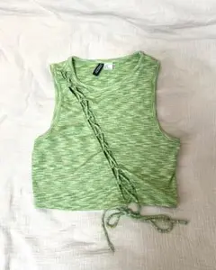 H &M エイチアンドエム　レースアップ　タンクトップ　ノースリーブ　トップス