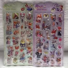 ズートピアのキャラクターがデザインされた3Dポップシール2点