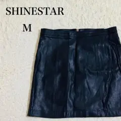 シャインスター フェイクレザー ミニスカート ブラック Mサイズ