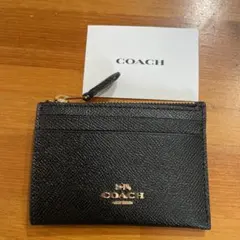 COACHアウトレットキーリング付ウォレットパスケース4月限定特価ブラックver