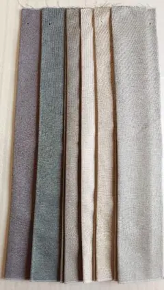 【川島織物】遮光ドレープカーテン サンプル生地 6枚 光沢感の無地／ブルー・紫等