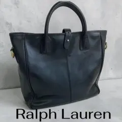 Ralph Lauren レザー ビジネスバッグ ブラック 2way