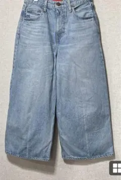 レッドカード ワイドレッグデニムパンツ 8-9分丈　24 美品