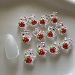 ハローキティ いちご ネイルパーツ 12個セット