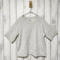 UNIQLO ユニクロ (L)　ライトスウェット クルーネックT　5分袖