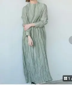 AuntMaries　アントマリーズワッシャーロングスリーブワンピース