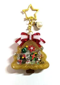 クリスマスツリーのシャカシャカキーホルダー