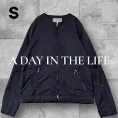 A DAY IN THE LIFE ノーカラージャンパー S 黒 ナイロン 羽織