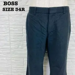 最高級 HUGO BOSS バージンウール スラックス L 黒 ドイツ製 紳士のサムネイル