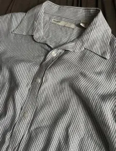 00s Perry ellisメッシュ状ストライプ長袖シャツのサムネイル