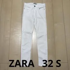 ZARA ザラ　ホワイト スキニー　デニム パンツ　ジーンズ　ジーパン　32 S