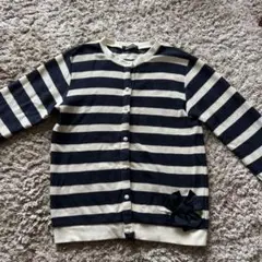 ジェニィ　姉妹ブランド　160 ボーダー　リボン　カーディガン